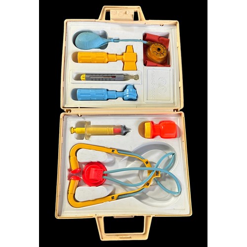 214 - Fisher Price Medical Kit and Tool Kit in plastic cases, generally excellent to good plus, Medical Ki... 