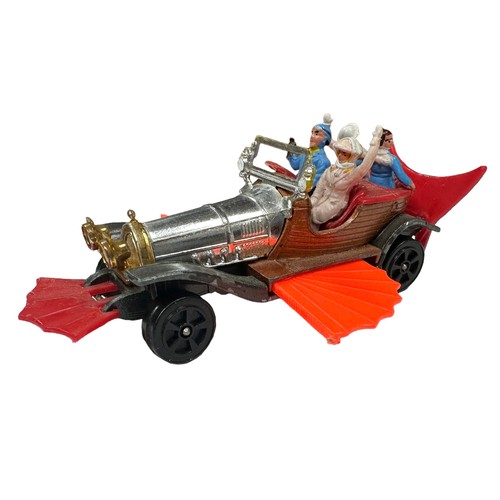 46 - Corgi Juniors uncarded Chitty Chitty Bang Bang No. 1006, bright orange pull-out wings, seated figure... 