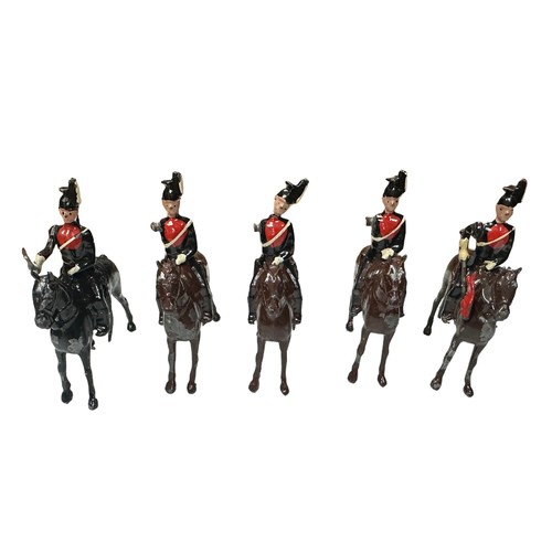 190 - Britains mounted Guards collection, generally good plus to good fair, with Lancers (5), Life Guards ... 