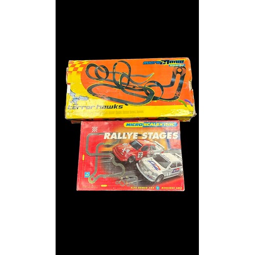 226 - Micro Scalextric Rallye Stages No. G1005 and Micro Mania Terror Hawks No. G1014, with cars, generall... 