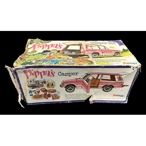 269 - Palitoy Pippa's Camper, pink classic Ranger Rover and Pippa doll, generally good plus to good (tailg... 