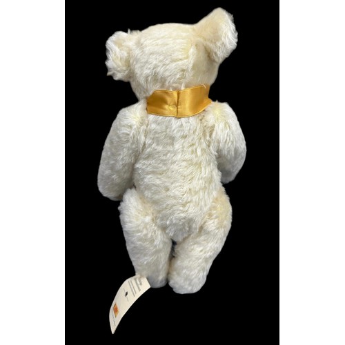 256 - Steiff Millennium Teddy Bear cream mohair No. 654701, Danbury Mint exclusive, approx. H22cm, with ea... 