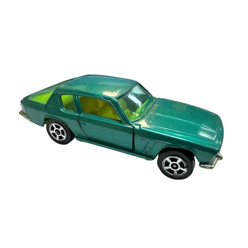 47 - Corgi Juniors Jensen Interceptor No. 46, metallic turquoise, yellow interior, 5-spoke hub wheels, ge... 