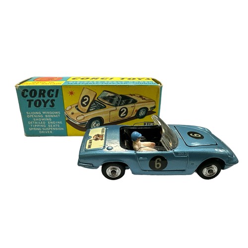 53 - Corgi Lotus Elan S2 no. 318, generally excellent in good plus box (some edge wear and small tears to... 