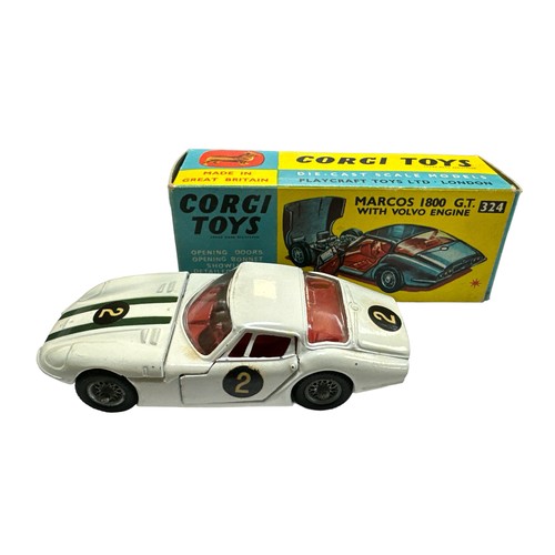 54 - Corgi Marcos 1800 GT No. 324, generally excellent to good plus (some discolouration) in excellent bo... 