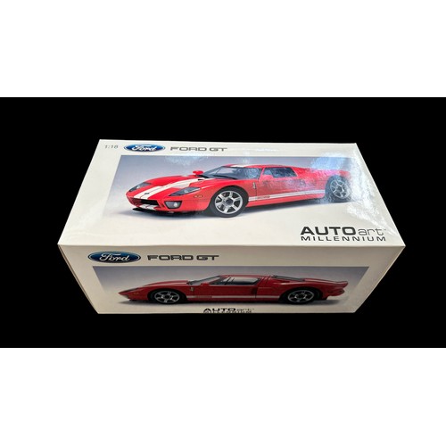 17 - Autoart 1/18th scale Millennium series Ford GT40 red No. 73021, generally excellent in excellent to ... 