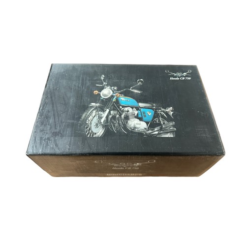 104 - Minichamps 1/12th scale 1968 Honda CB750 blue Version 1 No. 122 161000 (Classic Bike series No. 4), ... 