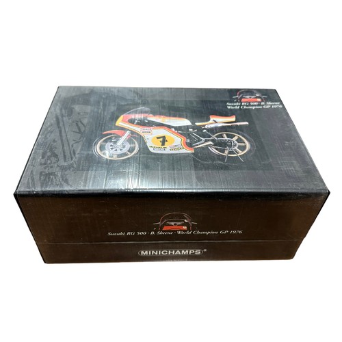 108 - Minichamps 1/12th scale Suzuki RG 500 Barry Sheene 1976 GP World Champion No. 122 760107 (Classic Bi... 