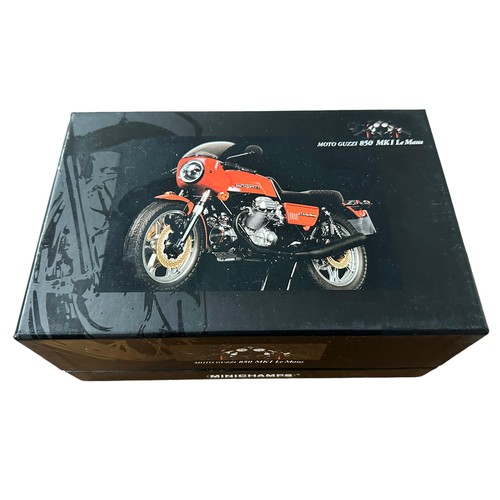 117 - Minichamps 1/12th scale 1976 Moto Guzzi  850 Mk.I Le Mans No. 122 165300 (Classic Bike series No. 11... 