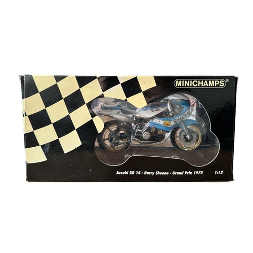 126 - Minichamps 1/12th scale Suzuki XR14 Barry Sheene GP 1975 No. 122 760007, generally excellent in exce... 