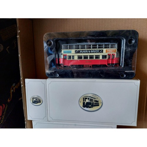 11 - Atlas Editions British Trams and Coaches, generally excellent in excellent boxes (most shrink-wrappe... 