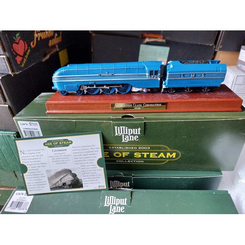 321 - Lilliput Lane Age of Steam display-only locomotives with A3 Class The Flying Scotsman 1923, A4 Class... 