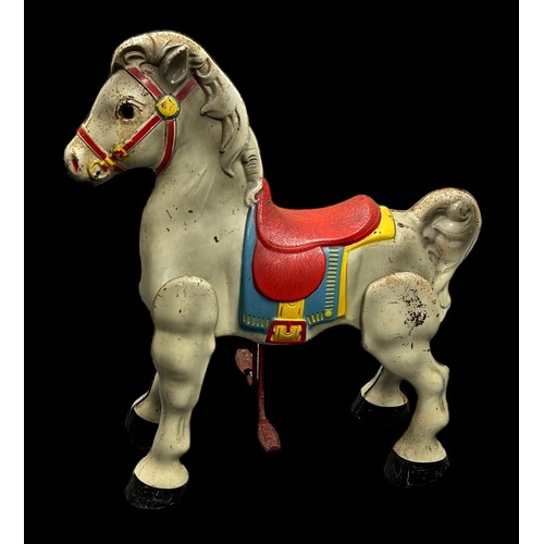 222 - Mobo Toys Bronco pedal horse, generally good (some paint deterioration and surface corrosion). Conte... 