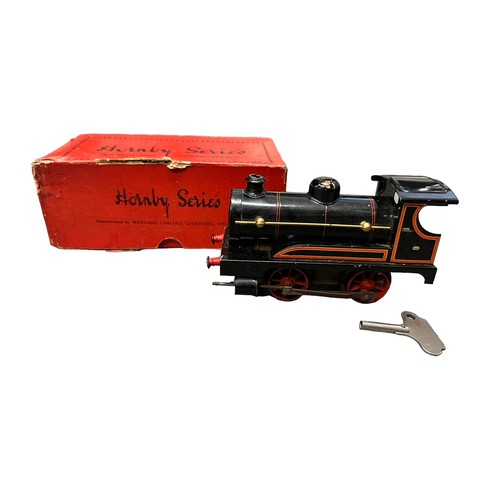 291 - Hornby LNER black 0-4-0T clockwork with key locomotive, generally excellent to good plus in good fai... 