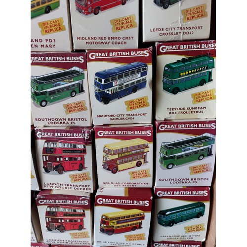 7 - Atlas Editions Great British Buses collection, generally excellent in excellent to good plus boxes (... 