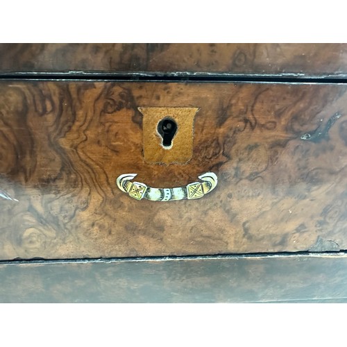 58 - A Victorian walnut wooden jewellery box with mirror, lower drawer and side compartment. Dimensions a... 