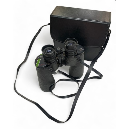 308 - Swift Belmont DeLuxe cased pair of 7x50 Field Binoculars. With strap, in purpose fitting leather car... 