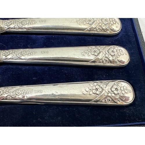 108 - A silver fork and spoon set by William Hutton & Sons Ltd , Sheffield 1904. Together with a cased set... 