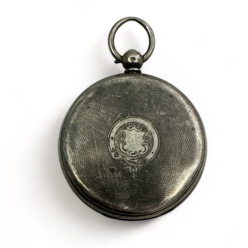 97 - Hallmarked silver pocket watch, white enamelled dial with roman numerals and secondary dial. Hallmar... 