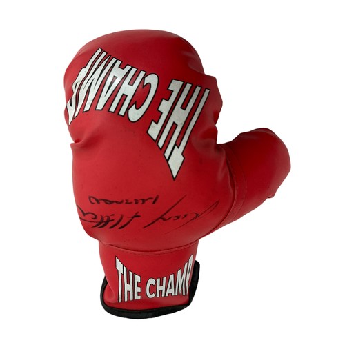 404 - Ricky Hatton (British, b.1978), signed red ‘ THE CHAMP ‘ boxing glove, signed by boxing legend Ricky... 