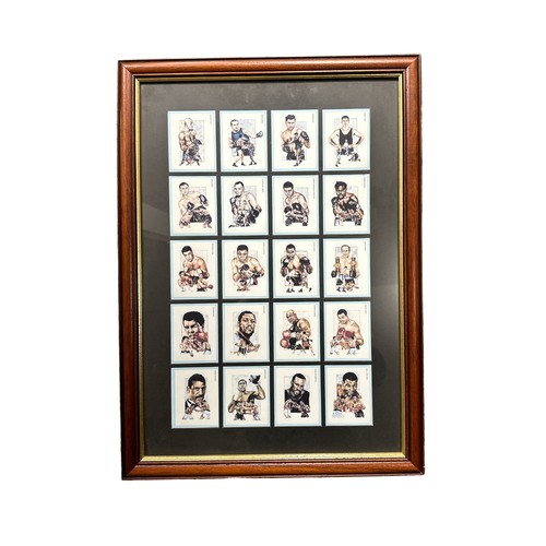 412 - Boxing related, selection of five framed boxing related items including; Erik Morales vs Carlos Hern... 