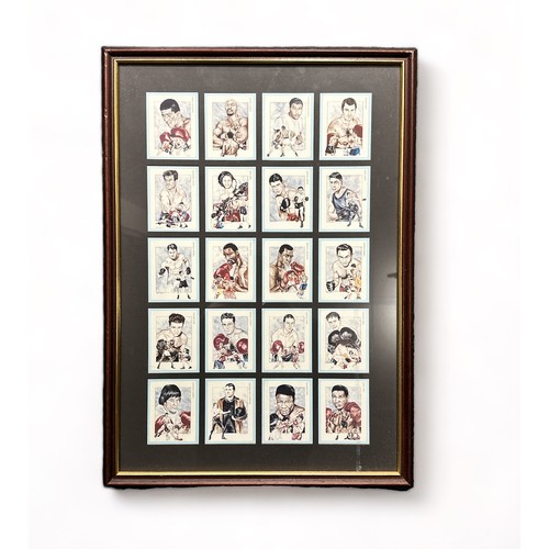 412 - Boxing related, selection of five framed boxing related items including; Erik Morales vs Carlos Hern... 