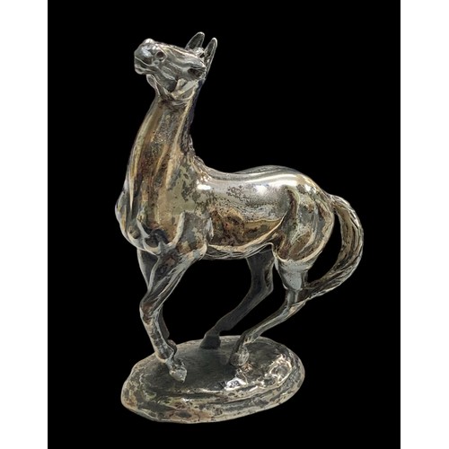 112 - Lorne McKean (British, b. 1939), ‘Playing Up’ solid silver horse sculpture for the British Horse Soc... 