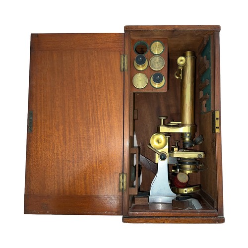 301 - J H Steward, 19th Century brass binocular microscope by J. H. Steward of 406 Strand, London, dual pa... 