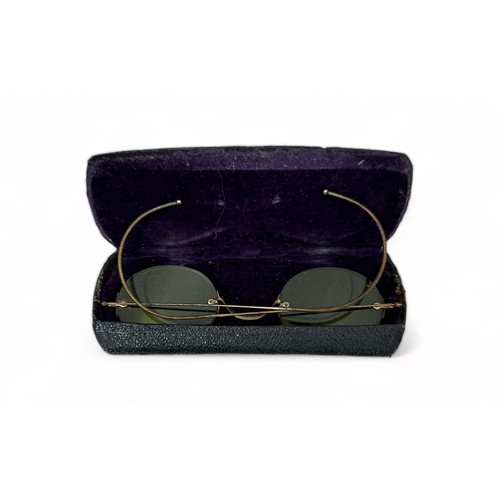 295 - Lawrence & Mayo, antique pair of green tinted glasses / sunglasses in original Lawrence & Mayo case.