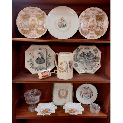 287 - Queen Victoria, range of Victorian commemorative Royalty ceramic items to include; Queen Victoria 60... 