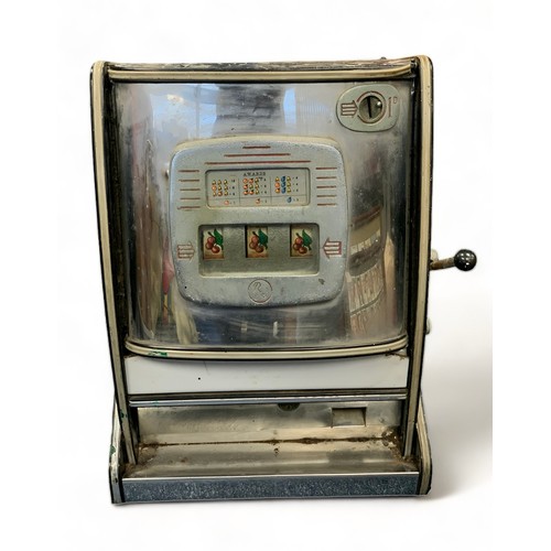 312 - Vintage 1960’s One Arm Bandit slot machine by Ruffler & Walker, London. Vintage  slot fruit machine ... 