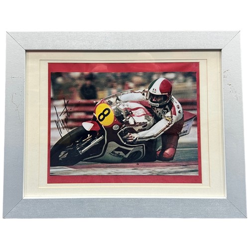 430 - Framed signed Giacomo Agostini picture. Agostini won 15x World Championships in Grand Prix Motorcycl... 