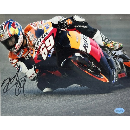 431 - Framed signed Nicky Hayden picture. Nicky Hayden won the MotoGP Championship in 2006. COA Famous Ret... 