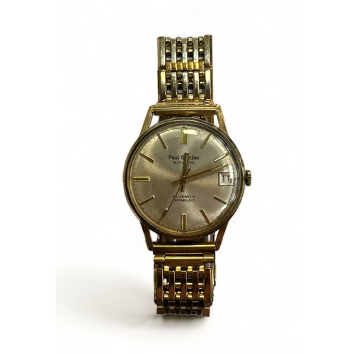 69 - Paul Gaydau, a 9ct gentleman's wristwatch, the signed 30mm dial with date aperture and gilt baton ma... 