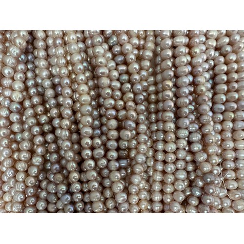 60 - A large quantity of cultured pearl strands (approx 165) for jewellery making. Pearl sizes and shapes... 