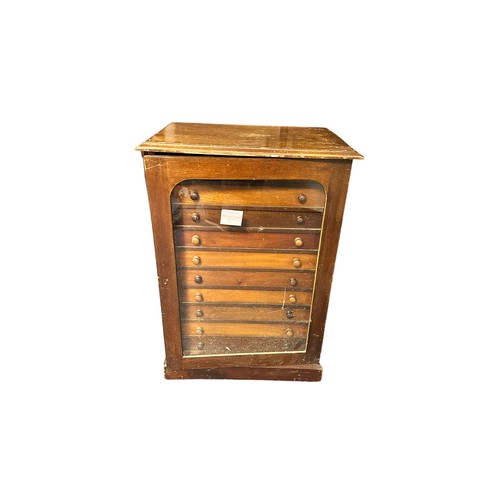 317A - Wooden ten drawer butterfly cabinet, with many interesting specimens, including; Marbled White, Smal... 