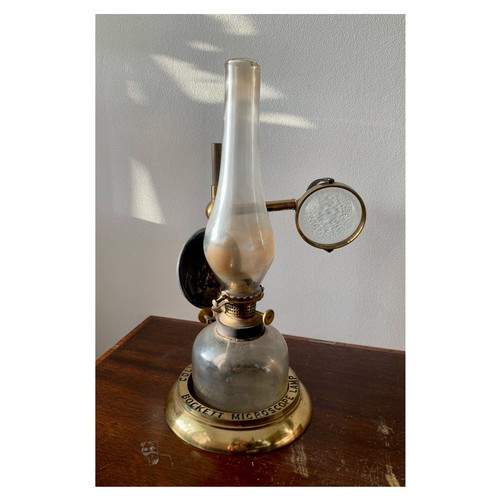 304 - Collins Bockett Microscope Lamp, a boxed late 19th Century Collins Bockett Microsope Lamp, engraved ... 