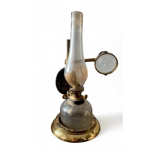 304 - Collins Bockett Microscope Lamp, a boxed late 19th Century Collins Bockett Microsope Lamp, engraved ... 