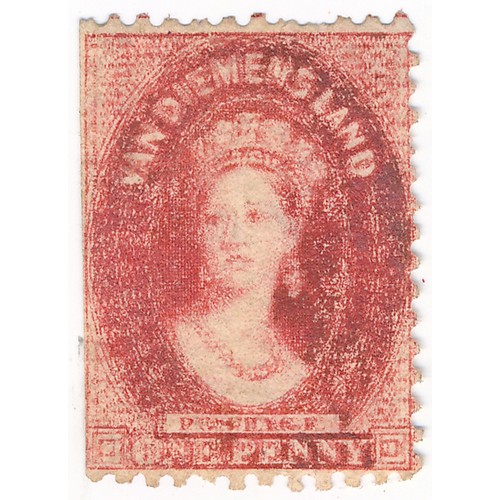 54 - Australian States (Tasmania) – Tasmania 1863-71 QV 1d Dull Vermillion with Double Print Variety, unu... 