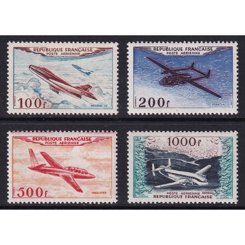 77 - France 1954 Air set of four (SG 1194-1197), UM, Cat Val £475. The stamps each have some minor gum di... 