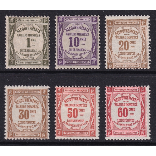 73 - France 1908-25 Postage Dues set (SG D348-D353), M, Cat Val £580. Most of the stamps are heavily hing... 