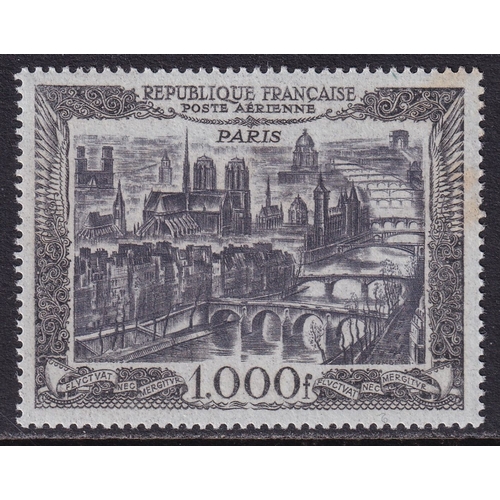 76 - France 1949-50 Air set of five (SG 1055-1059), UM, Cat. Val £350. The 100f, 200, and 1000f values ea... 