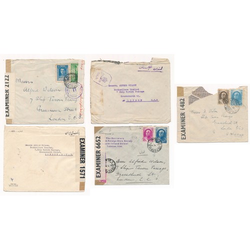 100 - Iran / Persia, group of five Airmail covers from Iran to London, addressed to Alfred Wilson at 7 Shi... 