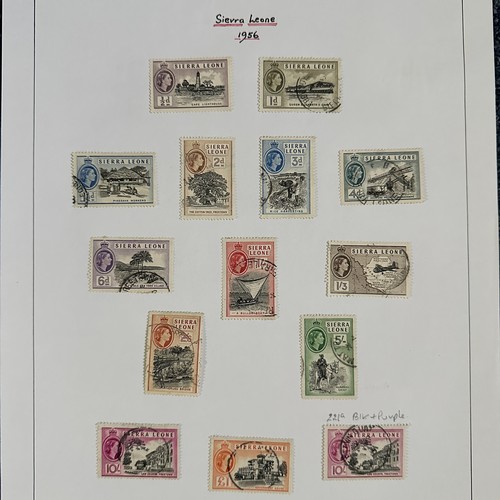 229 - Sierra Leone, 1932- modern collection on loose leaves with 1932 set to 2/ U with £1 Purple fiscal U,... 