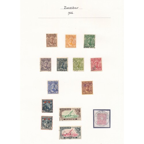 238 - Zanzibar, 1926-1961 range on loose album leaves to include, 1936 set to 10/ U, 1952 set to 10/ UM, 1... 