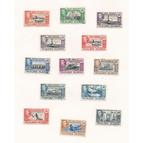 72 - Falkland Islands, 1938-50 set to 5/ FU, (SG 146-161).