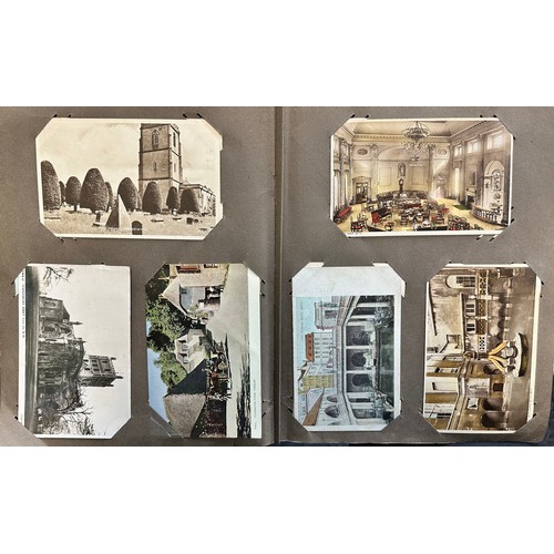 422 - Architecture, postcard album containing building interior & exterior postcards with; Cabot Tower Bri... 