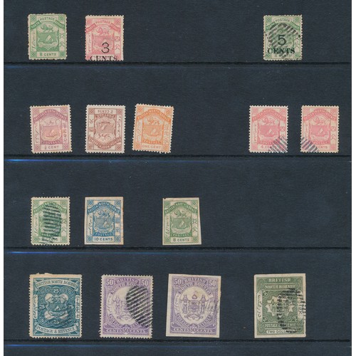 157 - North Borneo, useful early to 1931 M/U collection in binder, to include; 1886 3c on 4c M, 1888-92 $2... 