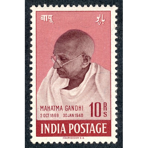 91 - India, 1948 Gandhi set to 10r M. (SG 305-308). Cat. £425.