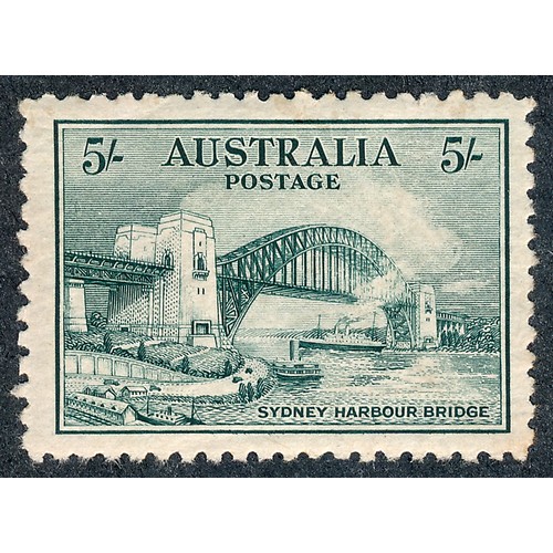 52 - Australia, 1932 Sydney Harbour Bridge 5/ blue-green M. (SG 143), Cat. £425.